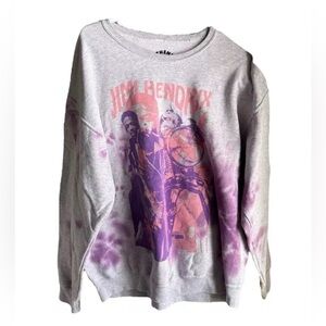 Jimi Hendrix Hazy Purple Tie Dye Authentic Hendrix Crew/Sweatshirt Unisex Size L